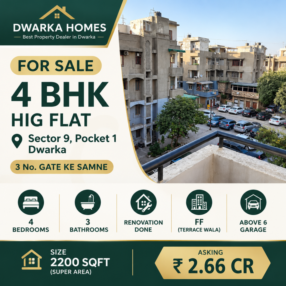 4 BHK for sale HIG Flat Sector 9 pocket 1 